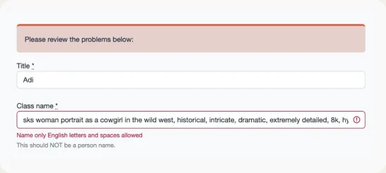 A text-to-image form with a long, detailed prompt