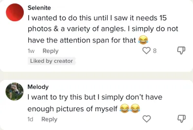 TikTok comments: users don’t have enough photos of themselves